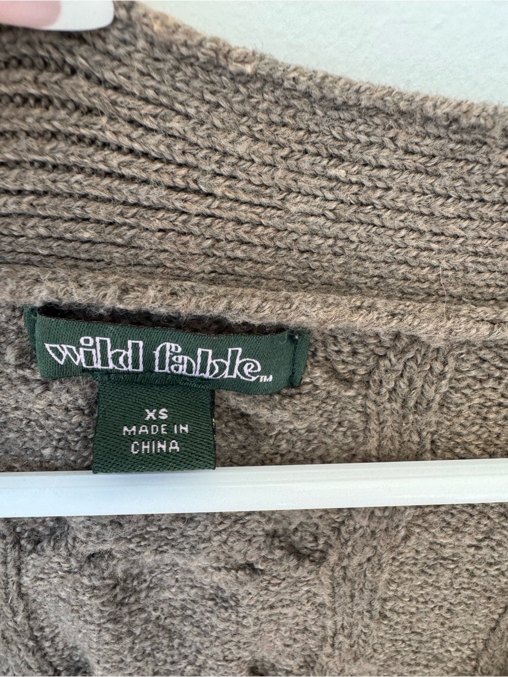Wild Fable Taupe/Brown Cable Knit Cardigan - Picture 3 of 3
